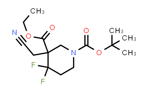 1334417-56-9 | 1-tert-butyl 3-ethyl 3-(cyanomethyl)-4,4-difluoropiperidine-1,3-dicarboxylate