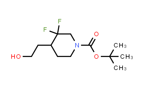 CAS No. 1334415-93-8, tert-butyl 3,3-difluoro-4-(2-hydroxyethyl)piperidine-1-carboxylate