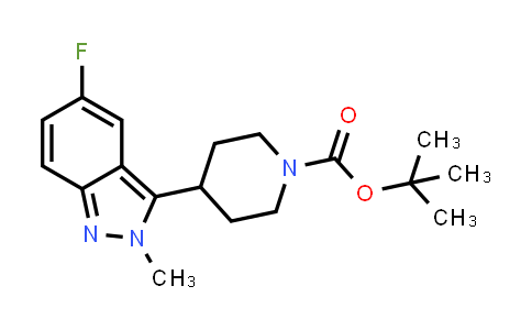 CAS No. 1356338-37-8, tert-butyl 4-(5-fluoro-2-methyl-2H-indazol-3-yl)piperidine-1-carboxylate