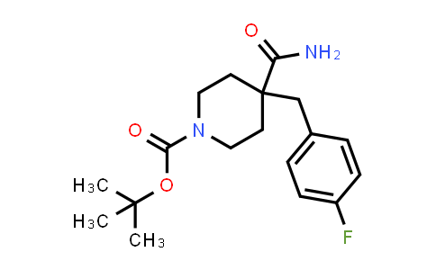 CAS No. 906329-65-5, tert-butyl 4-carbamoyl-4-(4-fluorobenzyl)piperidine-1-carboxylate