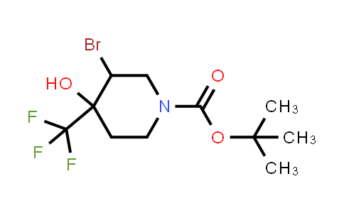 CAS No. 2101206-52-2, tert-butyl 3-bromo-4-hydroxy-4-(trifluoromethyl)piperidine-1-carboxylate