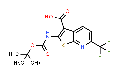 DY458935 | 1042442-06-7 | 2-TERT-BUTOXYCARBONYLAMINO-6-TRIFLUOROMETHYL-THIENO[2,3-B]PYRIDINE-3-CARBOXYLIC ACID
