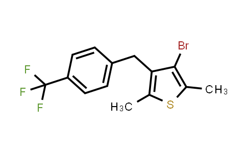 CAS No. 1006037-07-5, 3-Bromo-2,5-dimethyl-4-(4-(trifluoromethyl)benzyl)thiophene