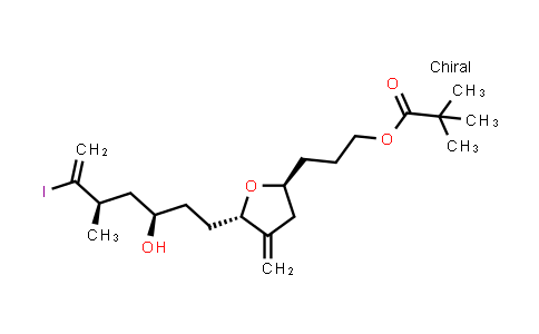 CAS No. 157322-47-9, 3-[(2S,5S)-5-[(3R,5R)-3-Hydroxy-6-iodo-5-methylhept-6-enyl]-4-methylideneoxolan-2-yl]propyl 2,2-dimethylpropanoate