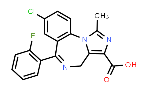 CAS No. 59468-44-9, 8-chloro-6-(o-fluorophenyl)-1-methyl-4H-imidazo[1,5-a][1,4]benzodiazepine-3-carboxylic acid