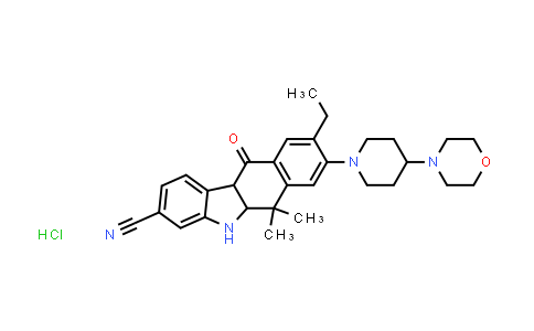 1256589-74-8 | 9-ethyl-6,6-diMethyl-8-(4-Morpholinopiperidin-1-yl)-11-oxo-5a,6,11,11a-tetrahydro-5H-benzo[b]carbazole-3-carbonitrile hydrochloride
