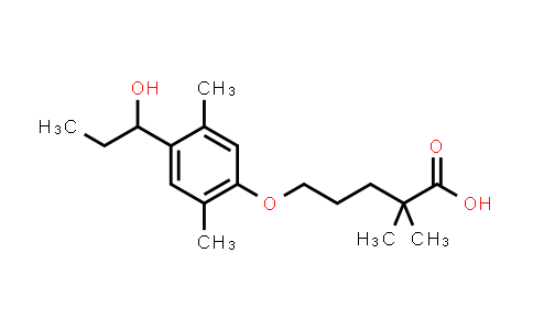 CAS No. 1477561-10-6, 5-[4-(1-hydroxypropyl)-2,5-dimethylphenoxy]-2,2-dimethylpentanoic acid