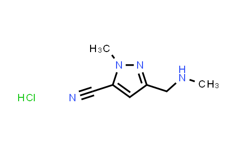 CAS No. 1643141-20-1, 1-Methyl-3-((methylamino)methyl)-1H-pyrazole-5-carbonitrile hydrochloride