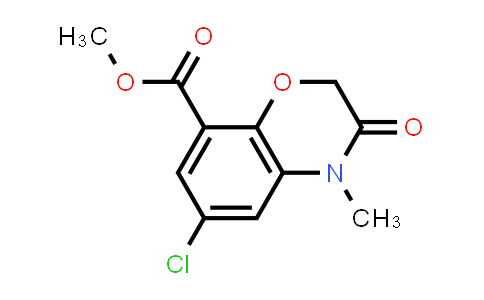 CAS No. 141761-83-3, 6-Chloro-3,4-dihydro-4-methyl-3-oxo-2H-1,4-benzoxazine-8-carboxylic acid methyl ester