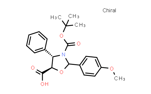 CAS No. 196404-55-4, (4S,5R)-3-(tert-butoxycarbonyl)-2-(4-methoxyphenyl)-4-phenyl-1,3-oxazolidine-5-carboxylic acid
