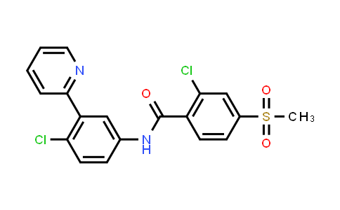 CAS No. 879085-55-9, 2-chloro-N-[4-chloro-3-(pyridin-2-yl)phenyl]-4-(methylsulfonyl)benzamide
