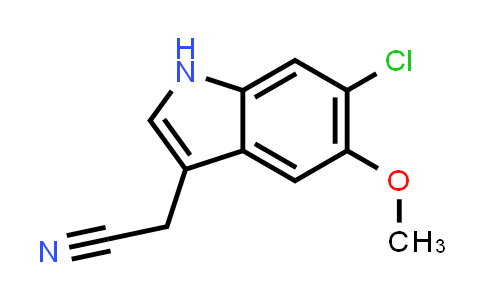 CAS No. 63762-73-2, 1H-Indole-3-acetonitrile, 6-chloro-5-methoxy-