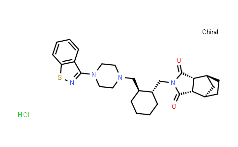 CAS No. 367514-88-3, (3aR,4S,7R,7aS)-2-[(1R,2R)-2-[4-(1,2-Benzisothiazol-3-yl)piperazin-1-ylmethyl]cyclohexylmethyl]hexahydro-1H-4,7-methanoisoindole-1,3-dione hydrochloride