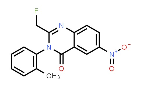 CAS No. 56287-73-1, 2-(fluoromethyl)-3-(2-methylphenyl)-6-nitroquinazolin-4(3H)-one