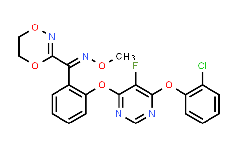 CAS No. 193740-76-0, (E)-1-(2-{[6-(2-Chlorophenoxy)-5-fluoro-4-pyrimidinyl]oxy}phenyl) -1-(5,6-dihydro-1,4,2-dioxazin-3-yl)-N-methoxymethanimine