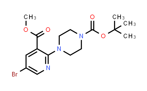 1000018-22-3 | 1-Piperazinecarboxylic acid, 4-[5-bromo-3-(methoxycarbonyl)-2-pyridinyl]-, 1,1-dimethylethyl ester