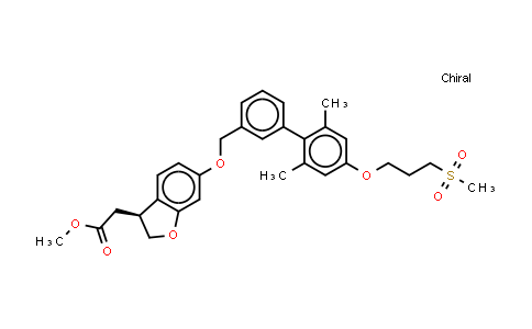 1000414-34-5 | 3-Benzofuranacetic acid, 6-[[2',6'-dimethyl-4'-[3-(methylsulfonyl)propoxy][1,1'-biphenyl]-3-yl]methoxy]-2,3-dihydro-, methyl ester, (3S)-