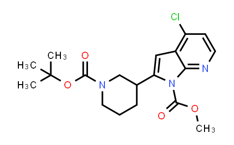 1001070-17-2 | 1H-Pyrrolo[2,3-b]pyridine-1-carboxylic acid, 4-chloro-2-[1-[(1,1-dimethylethoxy)carbonyl]-3-piperidinyl]-, methyl ester