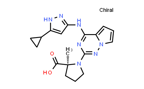 1001353-78-1 | (S)-1-(4-((5-Cyclopropyl-1H-pyrazol-3-yl)amino)pyrrolo[2,1-f][1,2,4]triazin-2-yl)-2-methylpyrrolidine-2-carboxylic acid