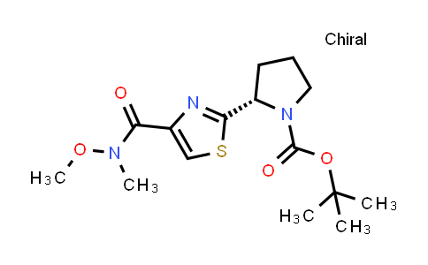 1005342-77-7 | tert-Butyl (S)-2-(4-(methoxy(methyl)carbamoyl)thiazol-2-yl)pyrrolidine-1-carboxylate