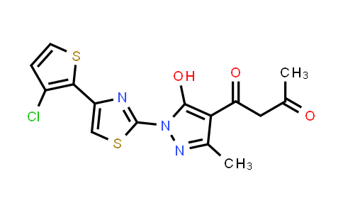 1007033-71-7 | 1,3-Butanedione, 1-[1-[4-(3-chloro-2-thienyl)-2-thiazolyl]-5-hydroxy-3-methyl-1H-pyrazol-4-yl]-