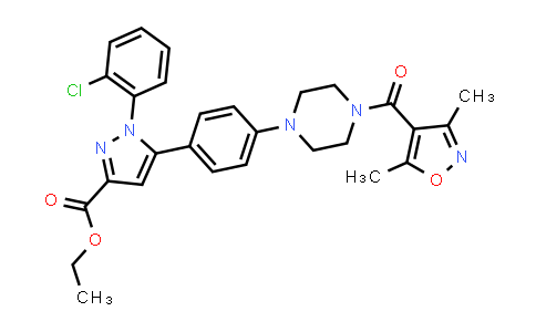 1007483-08-0 | ethyl 1-(2-chlorophenyl)-5-(4-(4-(3,5-dimethylisoxazole-4-carbonyl)piperazin-1-yl)phenyl)-1H-pyrazole-3-carboxylate