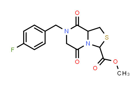 CAS No. 1007933-01-8, 3H-Thiazolo[3,4-a]pyrazine-3-carboxylic acid, 7-[(4-fluorophenyl)methyl]hexahydro-5,8-dioxo-, methyl ester