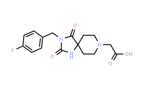 CAS No. 1021117-39-4, [3-(4-Fluorobenzyl)-2,4-dioxo-1,3,8-triazaspiro[4.5]dec-8-yl]acetic acid