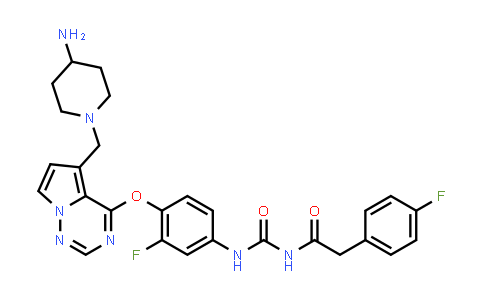 1025010-91-6 | Benzeneacetamide, N-[[[4-[[5-[(4-amino-1-piperidinyl)methyl]pyrrolo[2,1-f][1,2,4]triazin-4-yl]oxy]-3-fluorophenyl]amino]carbonyl]-4-fluoro-