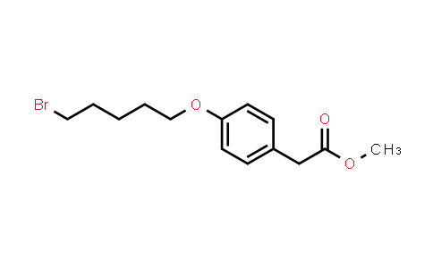 CAS No. 1026417-18-4, Methyl 2-(4-((5-bromopentyl)oxy)phenyl)acetate