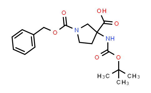 1027511-76-7 | 1-((Benzyloxy)carbonyl)-3-((tert-butoxycarbonyl)amino)pyrrolidine-3-carboxylic acid