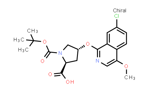 1028252-15-4 | (2S,4R)-1-(tert-butoxycarbonyl)-4-((7-chloro-4-methoxyisoquinolin-1-yl)oxy)pyrrolidine-2-carboxylic acid