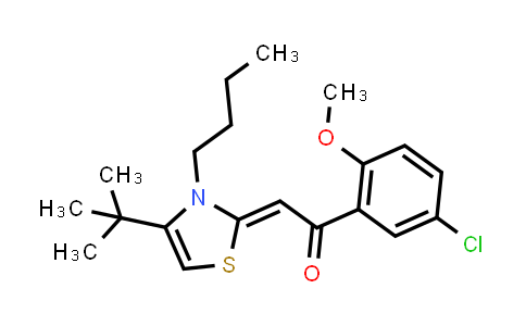 1029972-06-2 | Ethanone, 2-[3-butyl-4-(1,1-dimethylethyl)-2(3H)-thiazolylidene]-1-(5-chloro-2-methoxyphenyl)-, (2Z)-