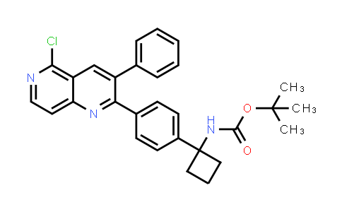 1032349-99-7 | tert-Butyl (1-(4-(5-chloro-3-phenyl-1,6-naphthyridin-2-yl)phenyl)cyclobutyl)carbamate