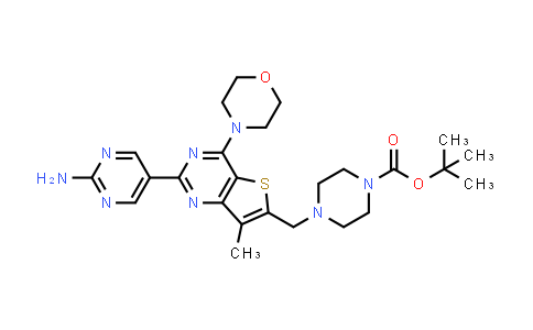 1032756-20-9 | tert-Butyl 4-((2-(2-aminopyrimidin-5-yl)-7-methyl-4-morpholinothieno[3,2-d]pyrimidin-6-yl)methyl)piperazine-1-carboxylate