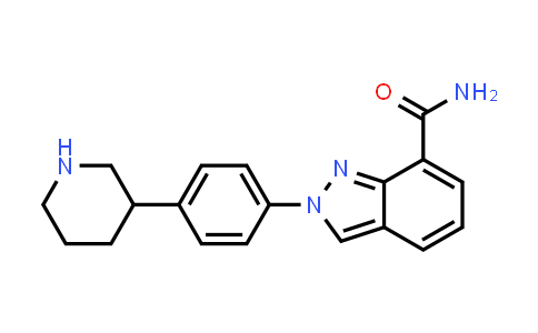 CAS No. 1038915-75-1, 2-(4-(Piperidin-3-yl)phenyl)-2H-indazole-7-carboxamide