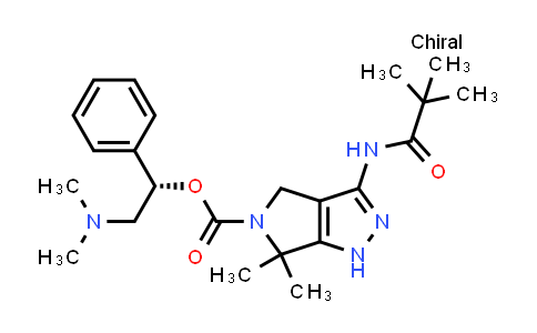 1041012-42-3 | Pyrrolo[3,4-c]pyrazole-5(1H)-carboxylic acid, 3-[(2,2-dimethyl-1-oxopropyl)amino]-4,6-dihydro-6,6-dimethyl-, (1S)-2-(dimethylamino)-1-phenylethyl ester