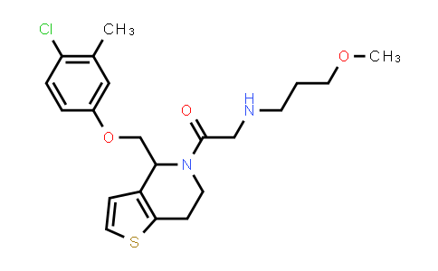 1043797-21-2 | Ethanone, 1-[4-[(4-chloro-3-methylphenoxy)methyl]-6,7-dihydrothieno[3,2-c]pyridin-5(4H)-yl]-2-[(3-methoxypropyl)amino]-