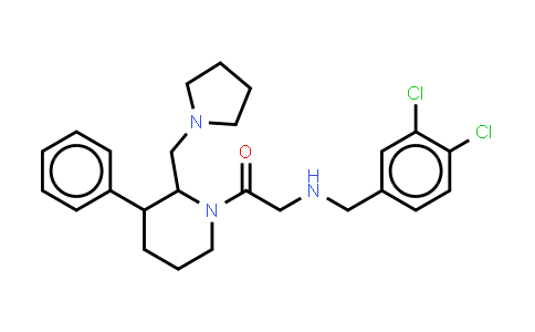 CAS No. 1044235-93-9, Ethanone, 2-[(3,4-dichlorophenyl)methylamino]-1-[3-phenyl-2-(1-pyrrolidinylmethyl)-1-piperidinyl]-