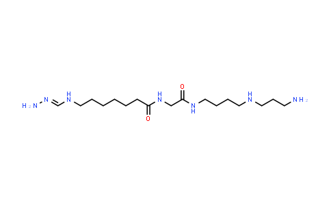 CAS No. 104524-18-7, Heptanamide, 7-[(aminoiminomethyl)amino]-N-[2-[[4-[(3-aminopropyl)amino]butyl]amino]-2-oxoethyl]-