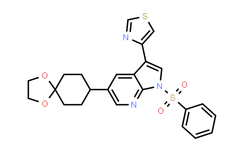 1046793-32-1 | 1H-Pyrrolo[2,3-b]pyridine, 5-(1,4-dioxaspiro[4.5]dec-8-yl)-1-(phenylsulfonyl)-3-(4-thiazolyl)-