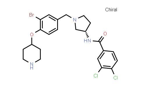 CAS No. 1055325-25-1, Benzamide, N-[(3S)-1-[[3-bromo-4-(4-piperidinyloxy)phenyl]methyl]-3-pyrrolidinyl]-3,4-dichloro-