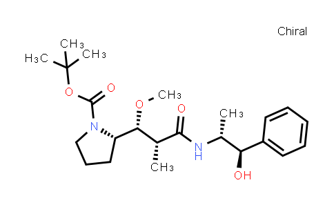 CAS No. 1056057-23-8, tert-Butyl (S)-2-((1R,2R)-3-(((1R,2R)-1-hydroxy-1-phenylpropan-2-yl)amino)-1-methoxy-2-methyl-3-oxopropyl)pyrrolidine-1-carboxylate