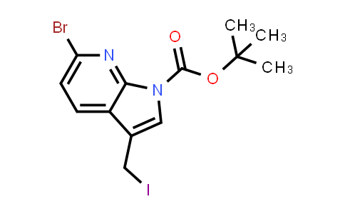 CAS No. 1056135-39-7, 1H-Pyrrolo[2,3-b]pyridine-1-carboxylic acid, 6-bromo-3-(iodomethyl)-, 1,1-dimethylethyl ester