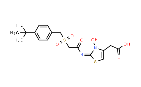 CAS No. 1056651-96-7, 2-[[2-[[[4-(1,1-Dimethylethyl)phenyl]methyl]sulfonyl]acetyl]imino]-2,3-dihydro-3-hydroxy-4-thiazoleacetic acid