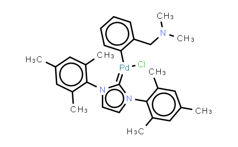 CAS No. 1058661-78-1, [(1,3-二均三甲苯基咪唑-2-亚基)(N,N-二甲基苄胺)氯化钯(Ⅱ)](该产品不能在美国境内销售)