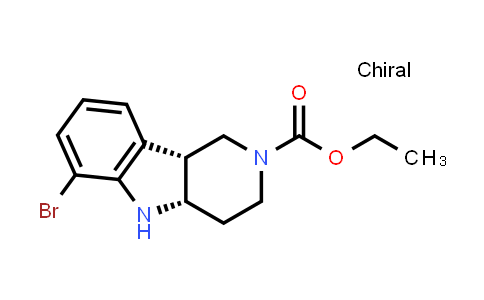 CAS No. 1059630-08-8, (4aS,9bR)-Ethyl 6-bromo-3,4,4a,5-tetrahydro-1H-pyrido[4,3-b]indole-2(9bH)-carboxylate
