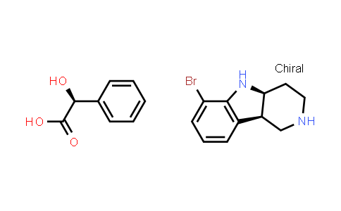 CAS No. 1059630-13-5, (4aS,9bR)-6-Bromo-2,3,4,4a,5,9b-hexahydro-1H-pyrido[4,3-b]indole (S)-2-Hydroxy-2-phenylacetate