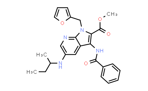 CAS No. 1060438-30-3, Methyl 3-benzamido-5-(sec-butylamino)-1-(furan-2-ylmethyl)-1H-pyrrolo[2,3-b]pyridine-2-carboxylate