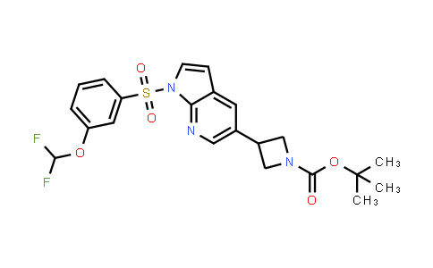 CAS No. 1063994-38-6, 1-Azetidinecarboxylic acid, 3-[1-[[3-(difluoromethoxy)phenyl]sulfonyl]-1H-pyrrolo[2,3-b]pyridin-5-yl]-, 1,1-dimethylethyl ester